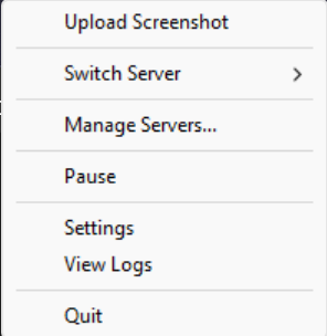 Windows system tray menu